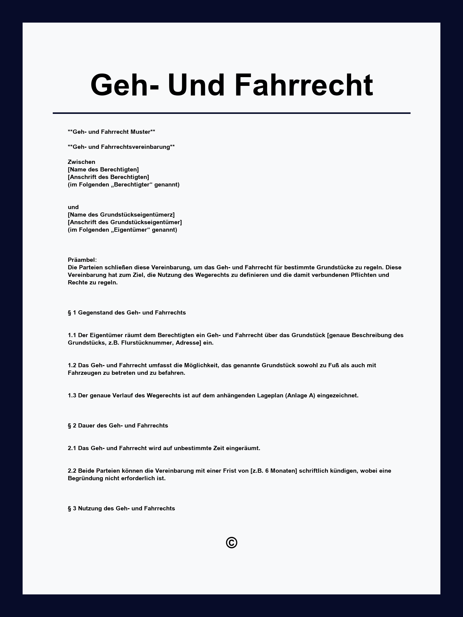 Geh Und Fahrrecht Umfang