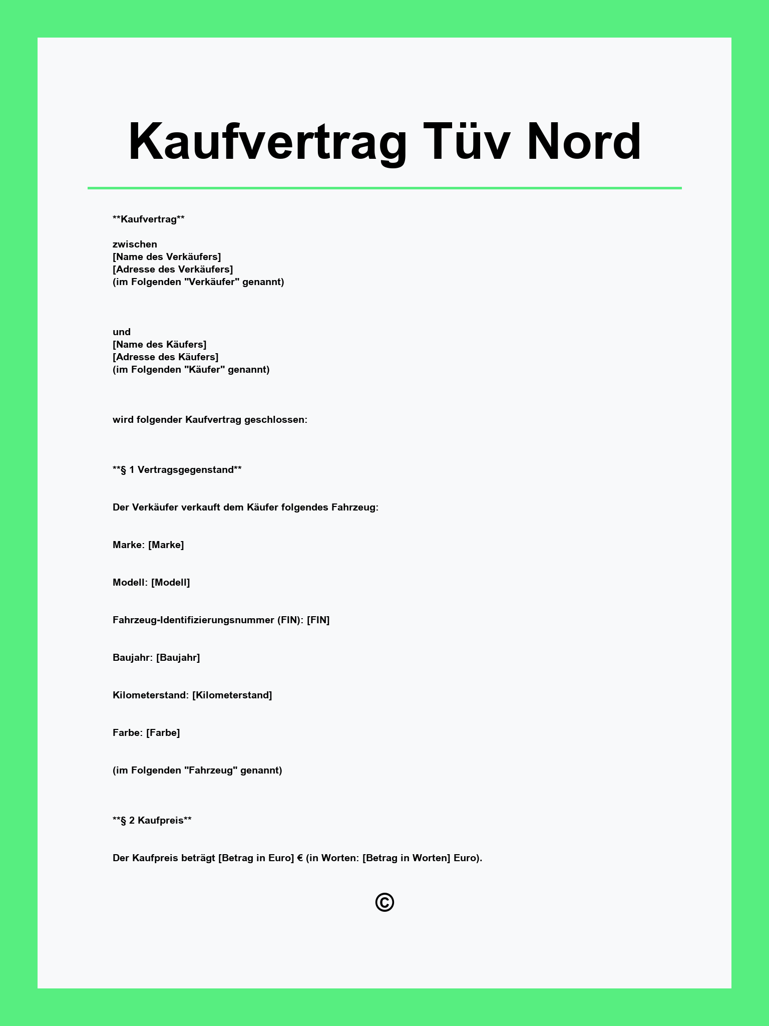 Kaufvertrag Tüv Nord